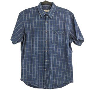 James Campbell Short Sleeve Patterned Button-Up Shirt size Medium